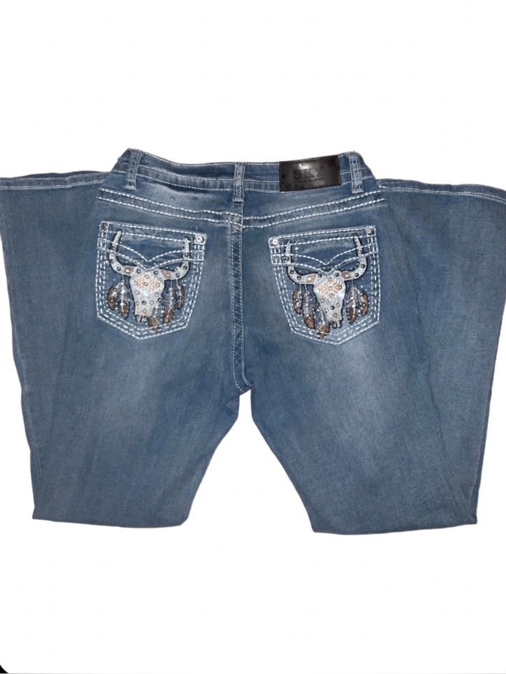 Western Bull Skull Jeans Sz 11/12 🤠 Worn once for fashion show - like new!